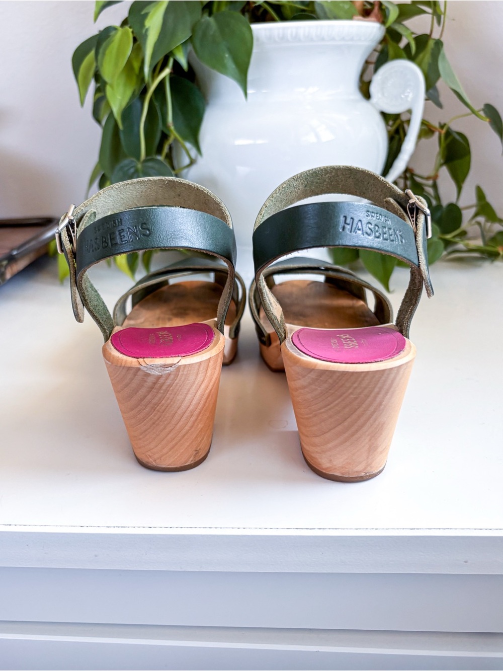 Swedish Hasbeens Mirja Sandals in Deep Green - Picture 7 of 10